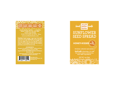 Front & Back of the 1 oz Honey-Kissed sunflower spread grab-n-go