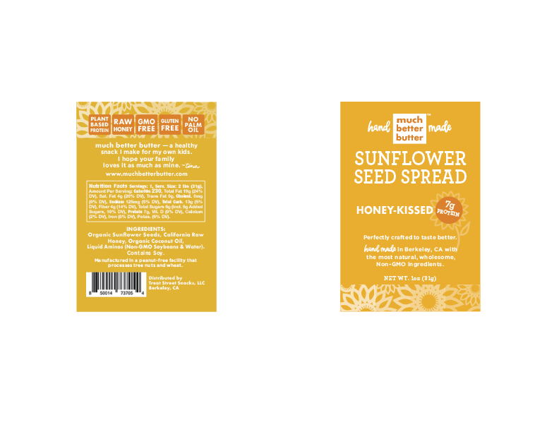 Front & Back of the 1 oz Honey-Kissed sunflower spread grab-n-go