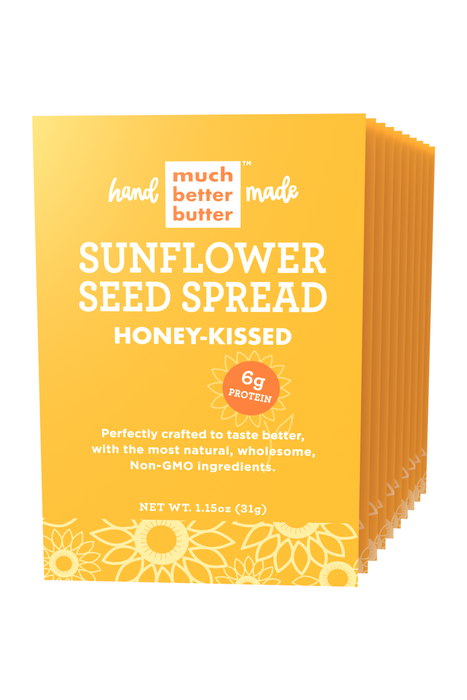 Front of the 1 oz Honey-Kissed sunflower spread grab-n-go