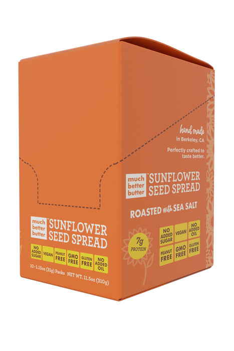 10 pack box of Roasted with Sea Salt Sunflower Spread grab-n-go 1 oz